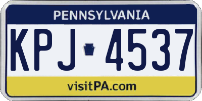 PA license plate KPJ4537