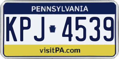 PA license plate KPJ4539
