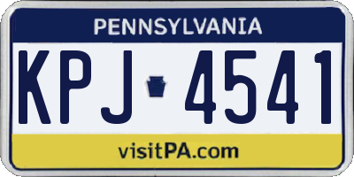 PA license plate KPJ4541