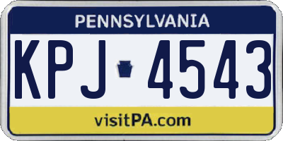 PA license plate KPJ4543