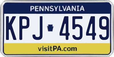 PA license plate KPJ4549