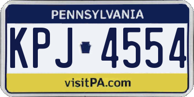 PA license plate KPJ4554
