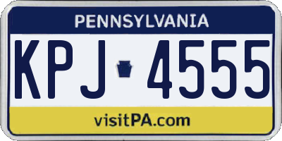 PA license plate KPJ4555