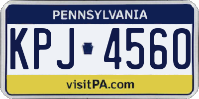 PA license plate KPJ4560