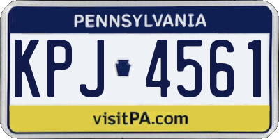 PA license plate KPJ4561
