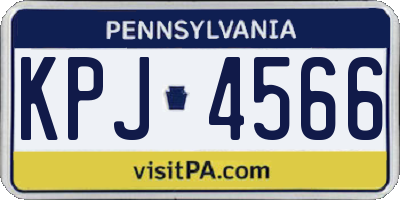 PA license plate KPJ4566