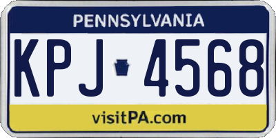 PA license plate KPJ4568