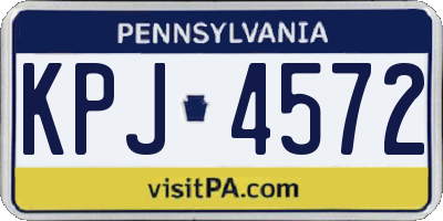 PA license plate KPJ4572