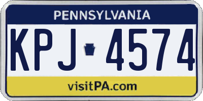 PA license plate KPJ4574