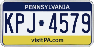 PA license plate KPJ4579