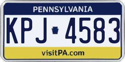 PA license plate KPJ4583