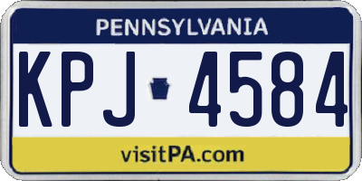 PA license plate KPJ4584