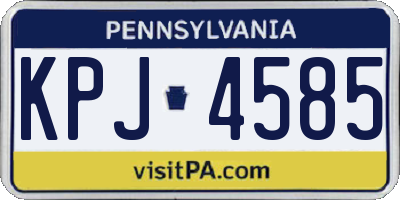 PA license plate KPJ4585