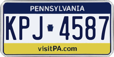 PA license plate KPJ4587