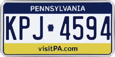 PA license plate KPJ4594