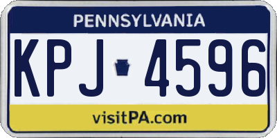 PA license plate KPJ4596