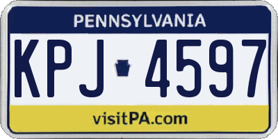 PA license plate KPJ4597