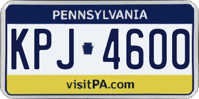 PA license plate KPJ4600
