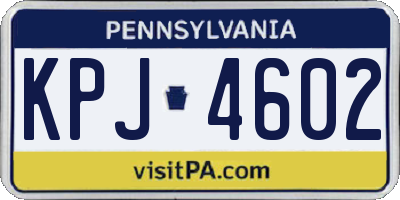 PA license plate KPJ4602