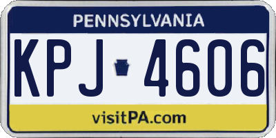 PA license plate KPJ4606