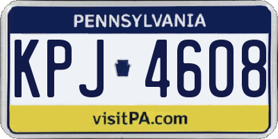 PA license plate KPJ4608