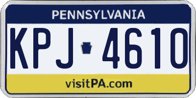 PA license plate KPJ4610