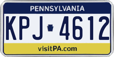PA license plate KPJ4612