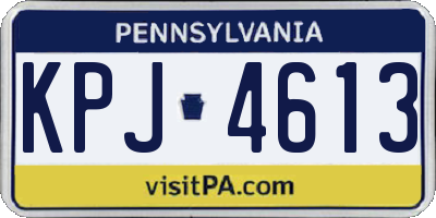 PA license plate KPJ4613