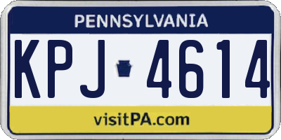 PA license plate KPJ4614