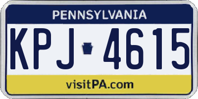 PA license plate KPJ4615