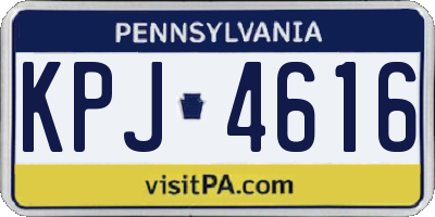 PA license plate KPJ4616