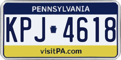 PA license plate KPJ4618