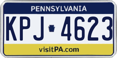 PA license plate KPJ4623