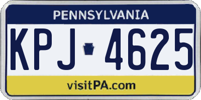 PA license plate KPJ4625