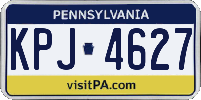 PA license plate KPJ4627