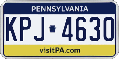 PA license plate KPJ4630