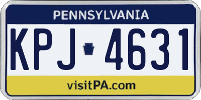 PA license plate KPJ4631