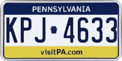 PA license plate KPJ4633