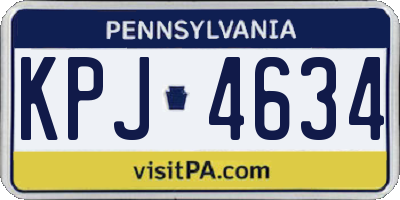 PA license plate KPJ4634