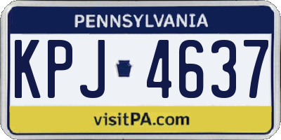 PA license plate KPJ4637