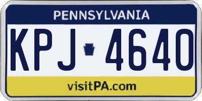 PA license plate KPJ4640