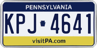 PA license plate KPJ4641