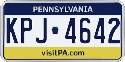 PA license plate KPJ4642
