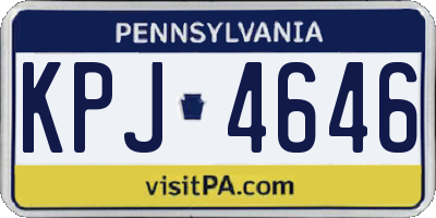 PA license plate KPJ4646