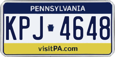 PA license plate KPJ4648