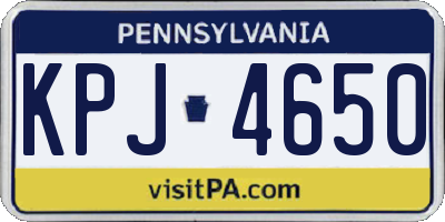 PA license plate KPJ4650