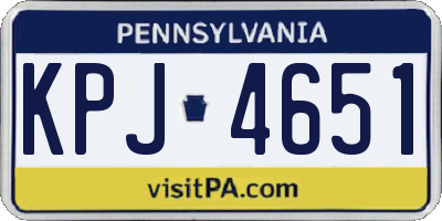 PA license plate KPJ4651