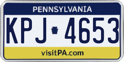 PA license plate KPJ4653