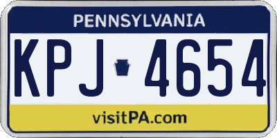 PA license plate KPJ4654