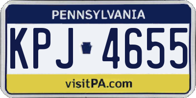 PA license plate KPJ4655